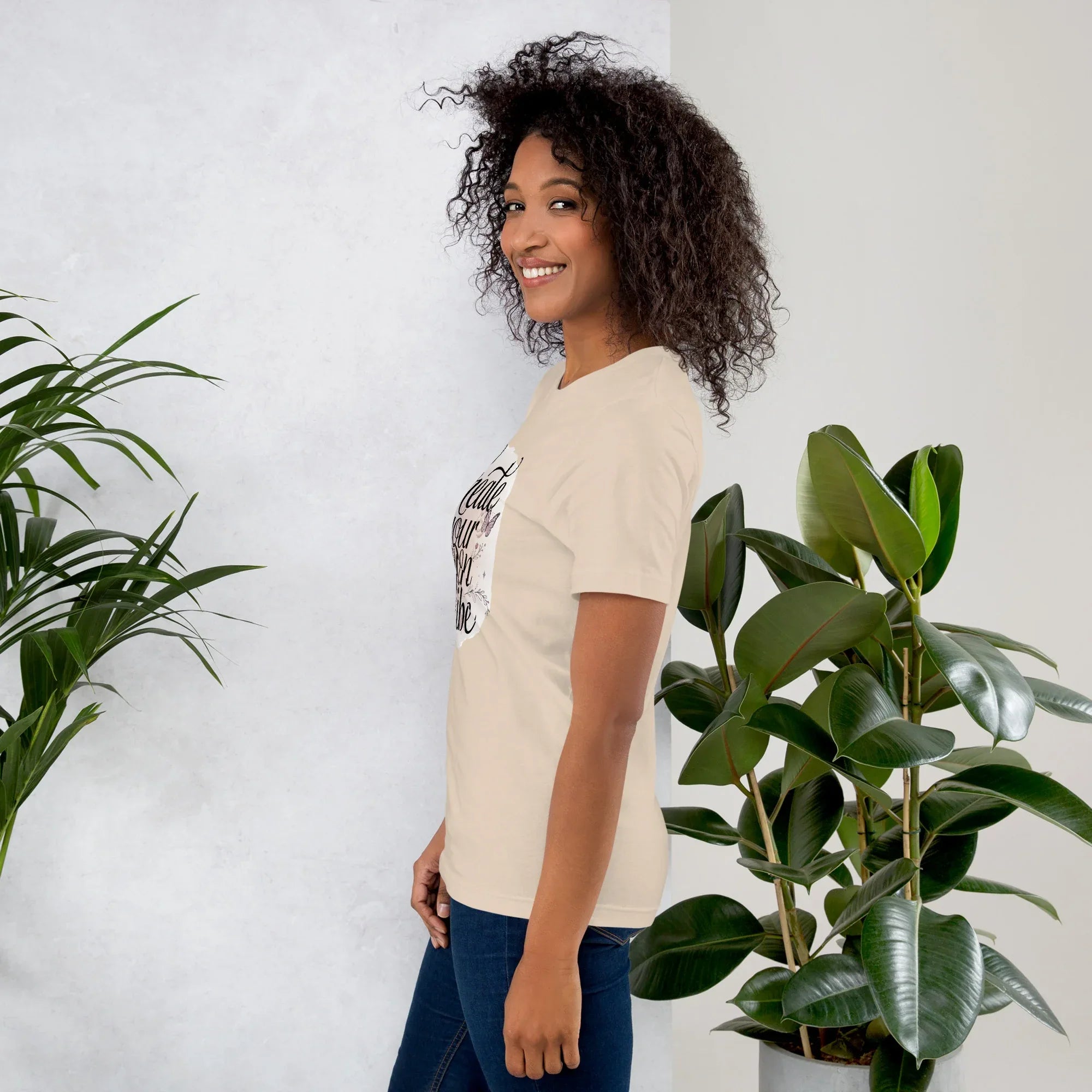 Women's T-Shirt | Create Your Own Vibe Women's t-shirt AwRans Clothing unisex-staple-t-shirt-soft-cream-left-679bc03cb4e33