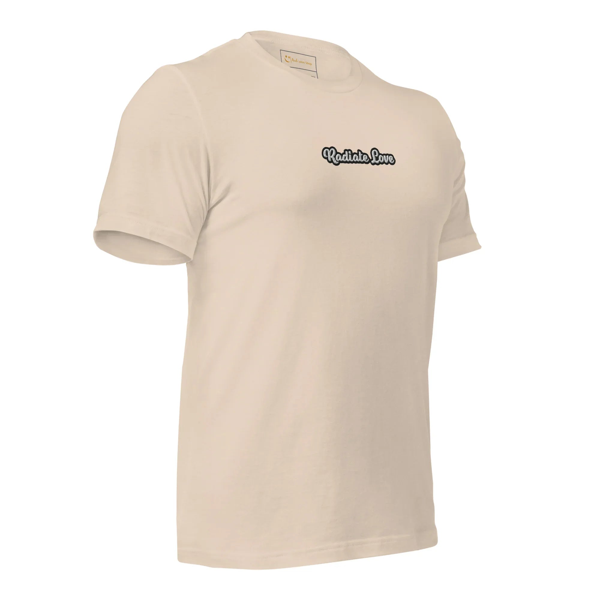 Unisex | Radiate Love T-Shirt t-shirt AwRans Clothing unisex-staple-t-shirt-soft-cream-right-front-6749de26075cf