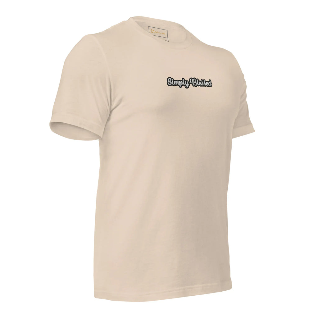 Unisex | Simply Blessed T-Shirt t-shirt AwRans Clothing unisex-staple-t-shirt-soft-cream-right-front-6749edce38b3e