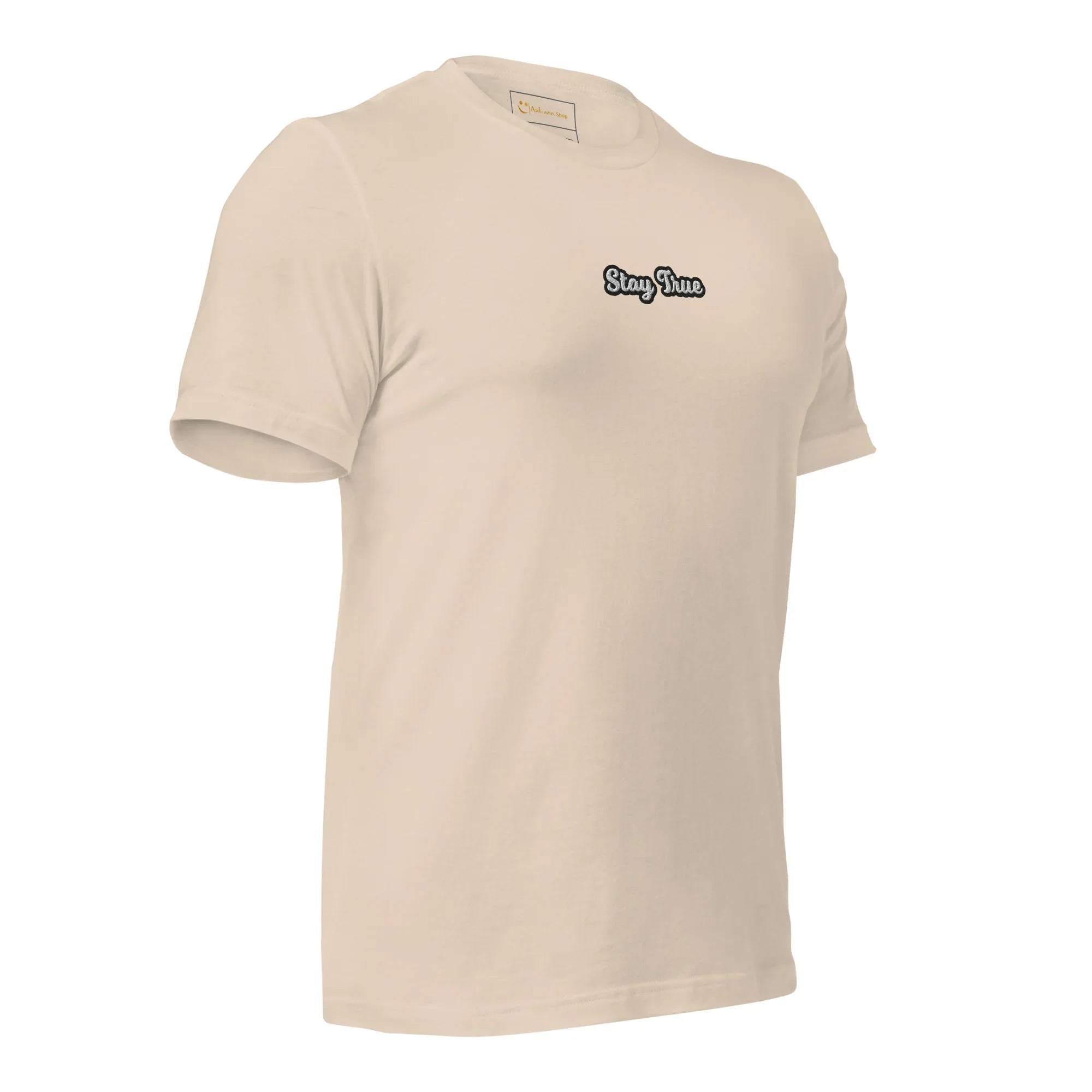 Unisex | Stay True T-Shirt t-shirt AwRans Clothing unisex-staple-t-shirt-soft-cream-right-front-6749f576555d9