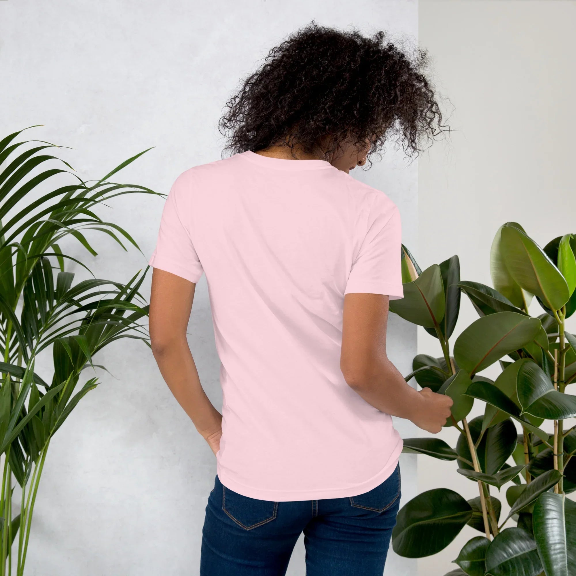 Women's T-Shirt | Echoes Of Creativity Women's t-shirt AwRans Clothing unisex-staple-t-shirt-soft-pink-back-679bbee6afa90