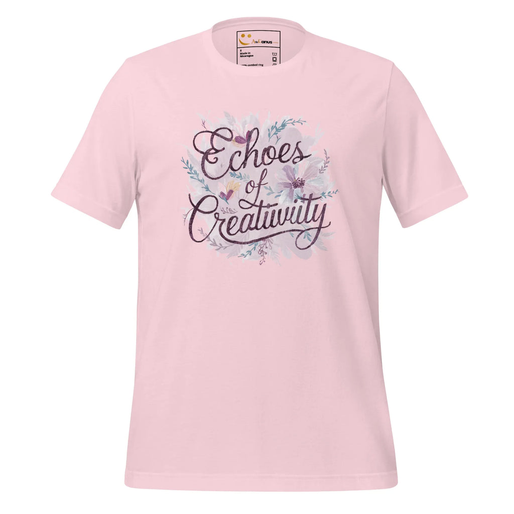 Women's T-Shirt | Echoes Of Creativity Women's t-shirt AwRans Clothing unisex-staple-t-shirt-soft-pink-front-6799ecd230bf9