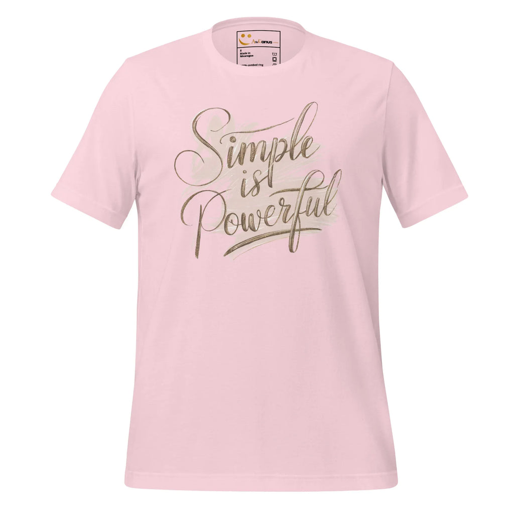 Women's T-Shirt | Simple Is Powerful Women's t-shirt AwRans Clothing unisex-staple-t-shirt-soft-pink-front-679a45943ad63