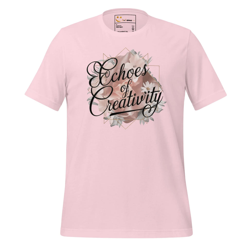 Women's T-Shirt | Echoes Of Creativity Women's t-shirt AwRans Clothing unisex-staple-t-shirt-soft-pink-front-679bbee55aa7d