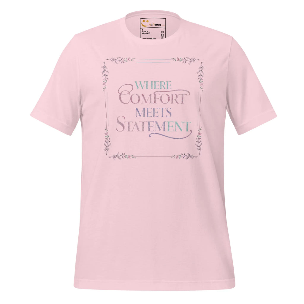 Women's T-Shirt | Where Comfort Meets Statement Women's t-shirt AwRans Clothing unisex-staple-t-shirt-soft-pink-front-679bdbf4427c0