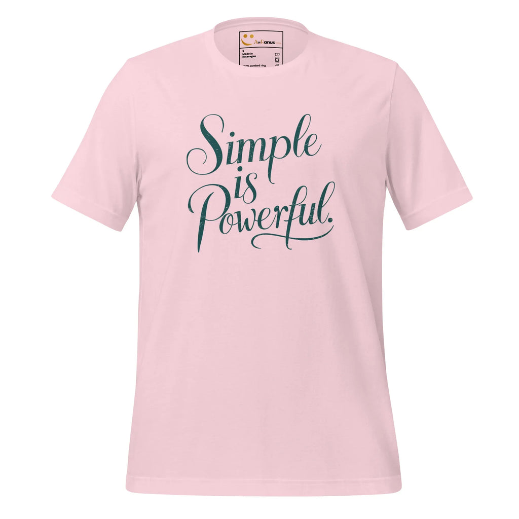 Women's T-Shirt | Simple Is Powerful Women's t-shirt AwRans Clothing unisex-staple-t-shirt-soft-pink-front-679bdcccb7a7a