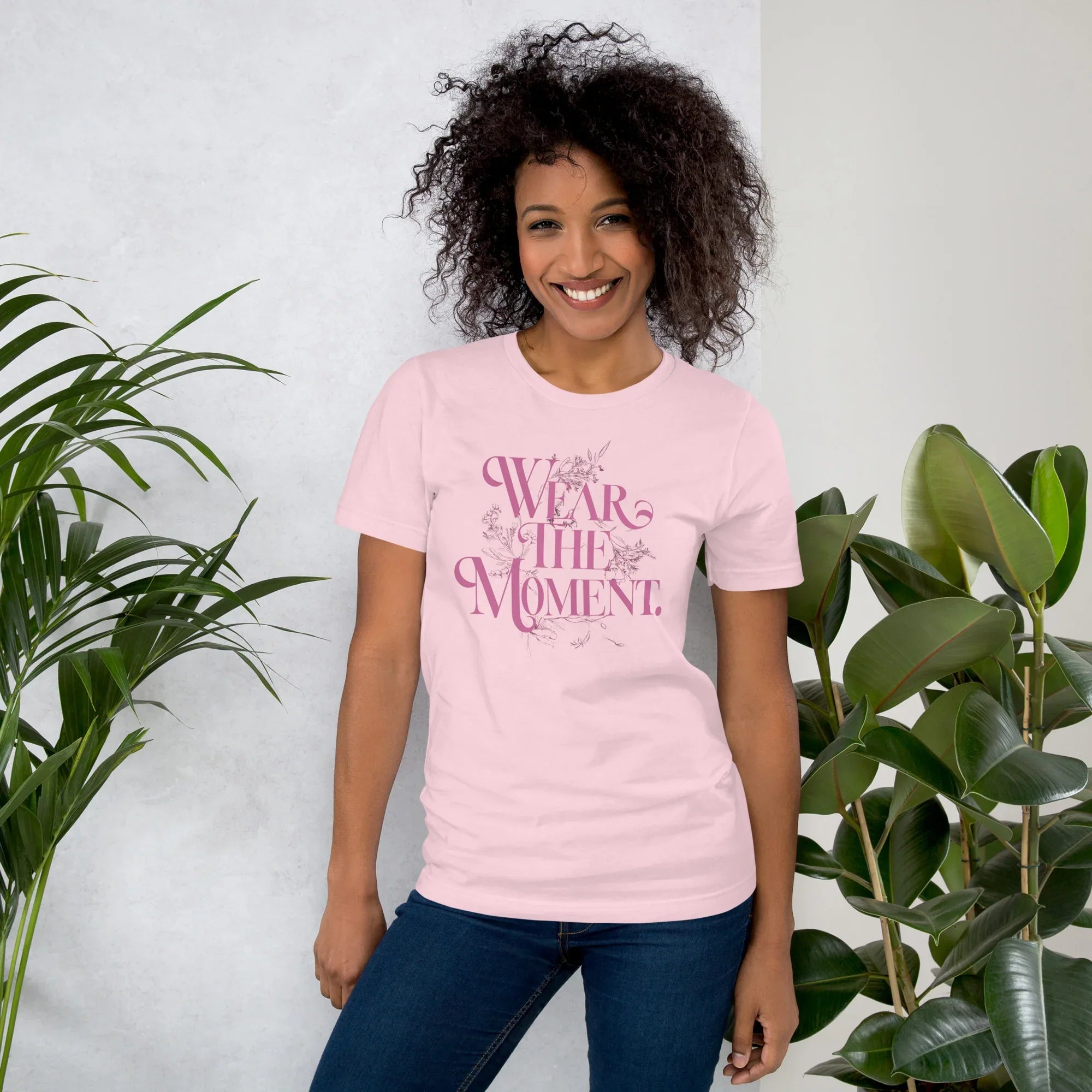 Women's T-Shirt | Wear The Moment Soft Pink Women's t-shirt AwRans Clothing unisex-staple-t-shirt-soft-pink-front-679bddbee7513
