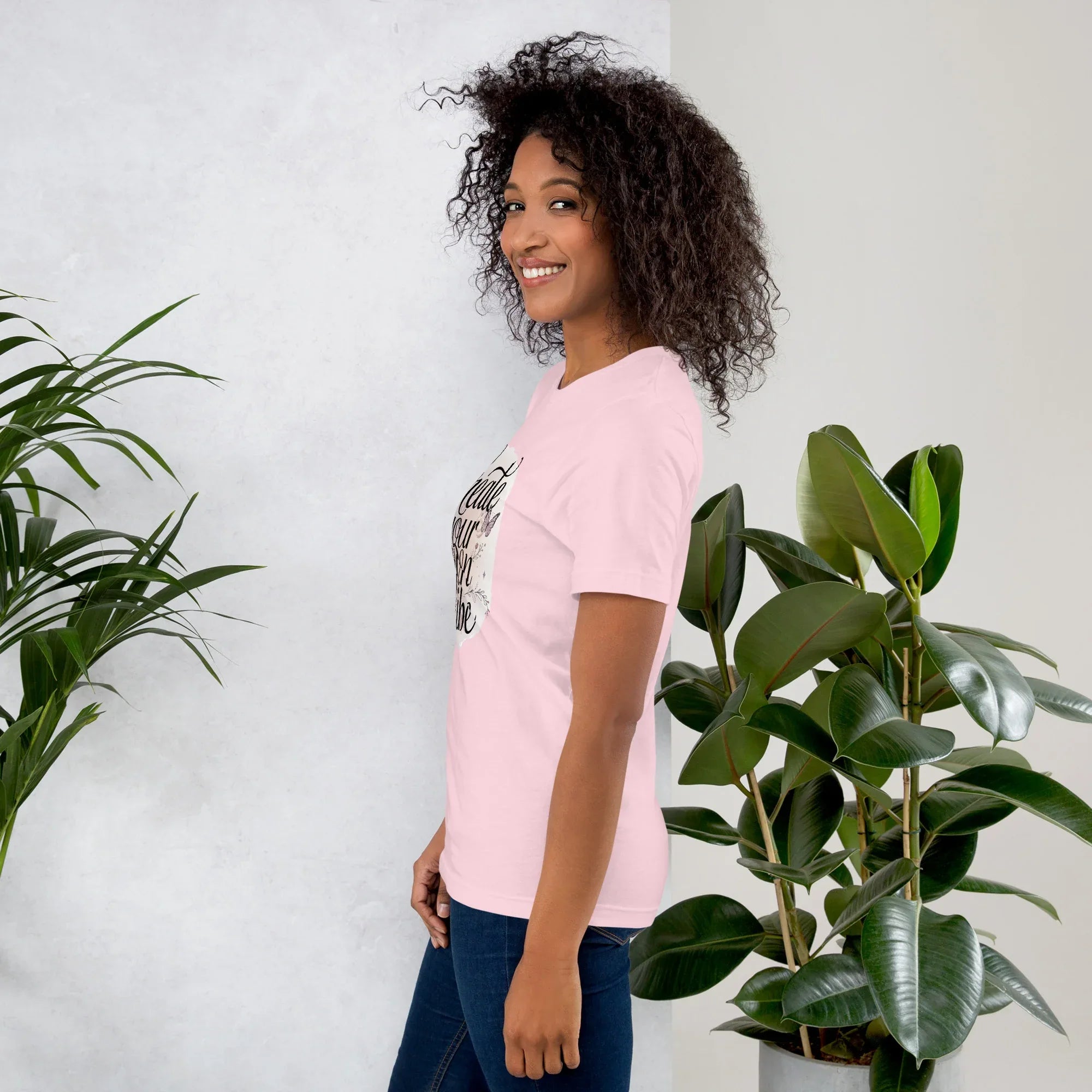 Women's T-Shirt | Create Your Own Vibe Women's t-shirt AwRans Clothing unisex-staple-t-shirt-soft-pink-left-679bc03d46eae