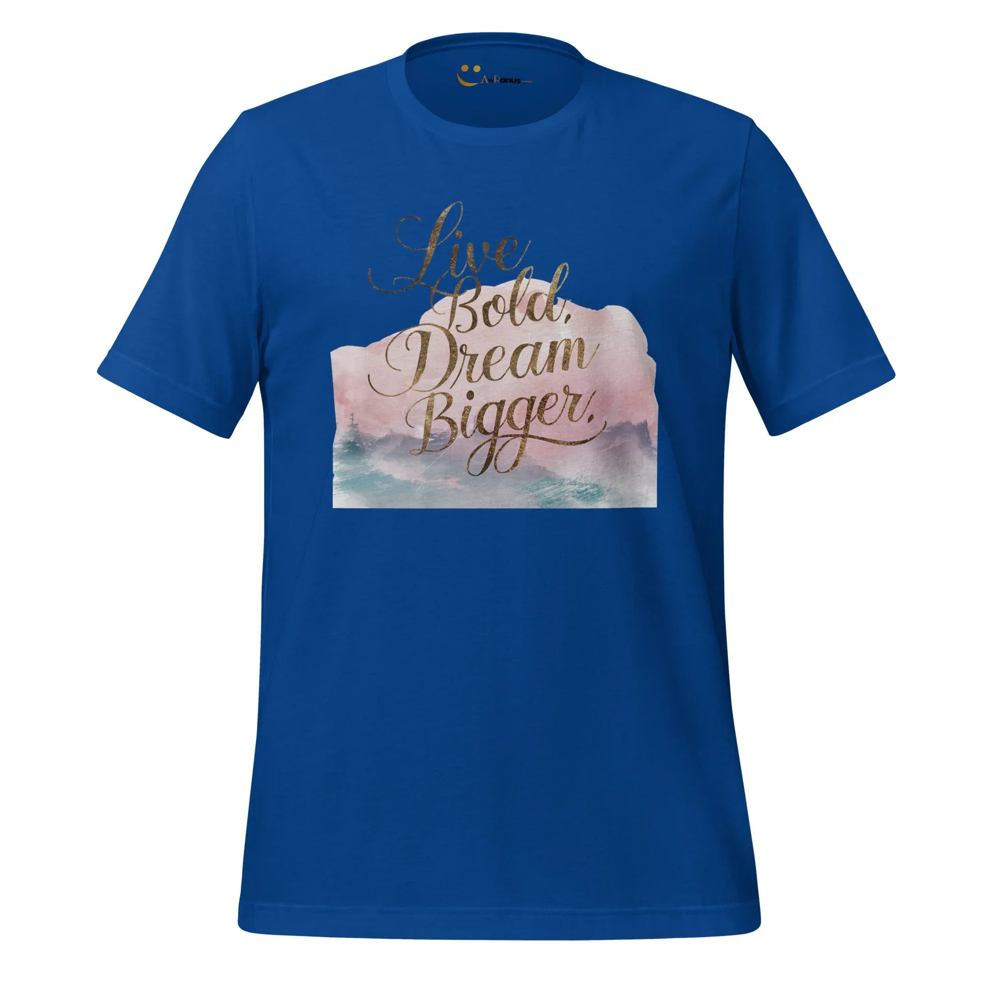 Women's T-Shirt | Live Bold,Dream Bigger. Women's t-shirt AwRans Clothing unisex-staple-t-shirt-true-royal-front-679be001da22c