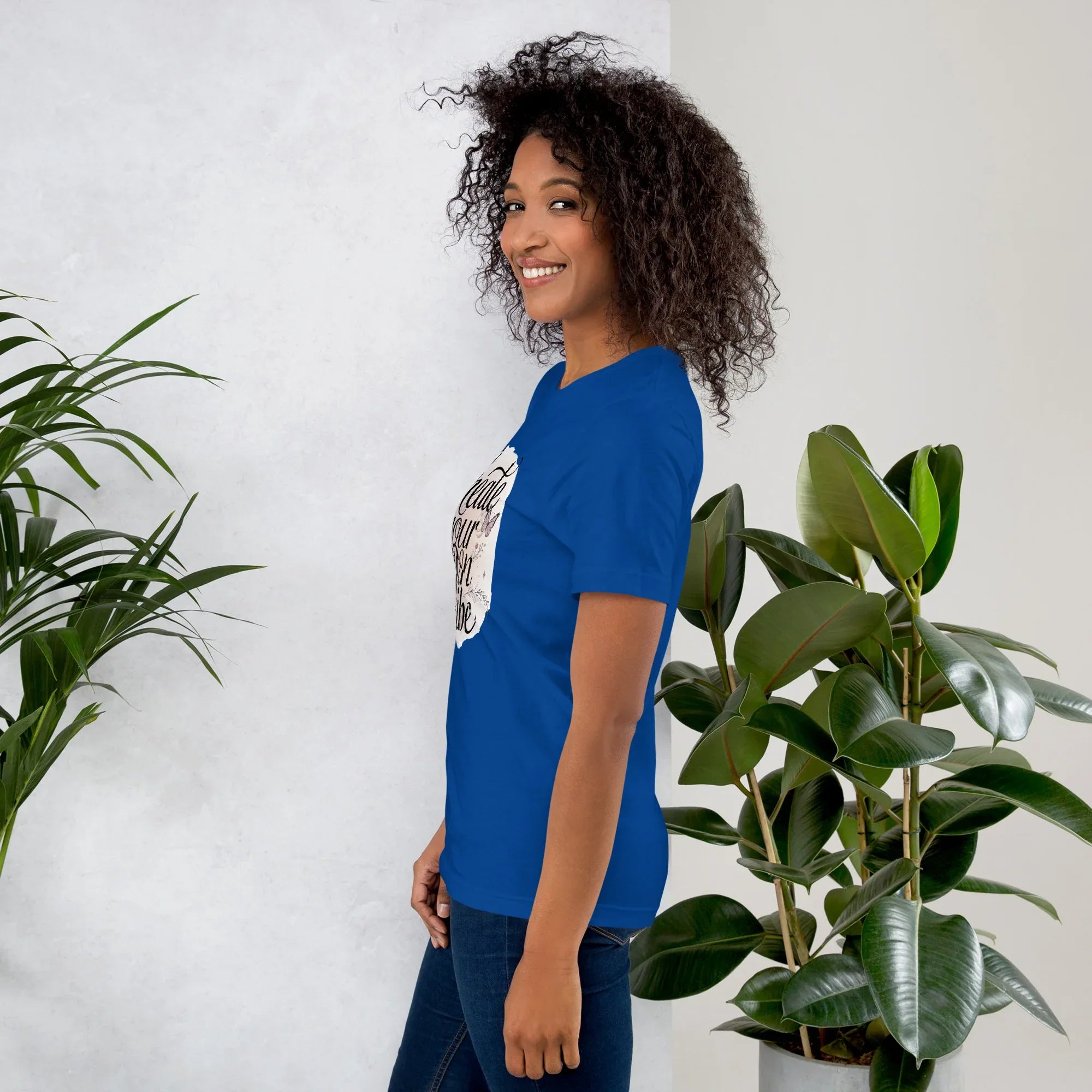 Women's T-Shirt | Create Your Own Vibe Women's t-shirt AwRans Clothing unisex-staple-t-shirt-true-royal-left-679bc03b7d06d
