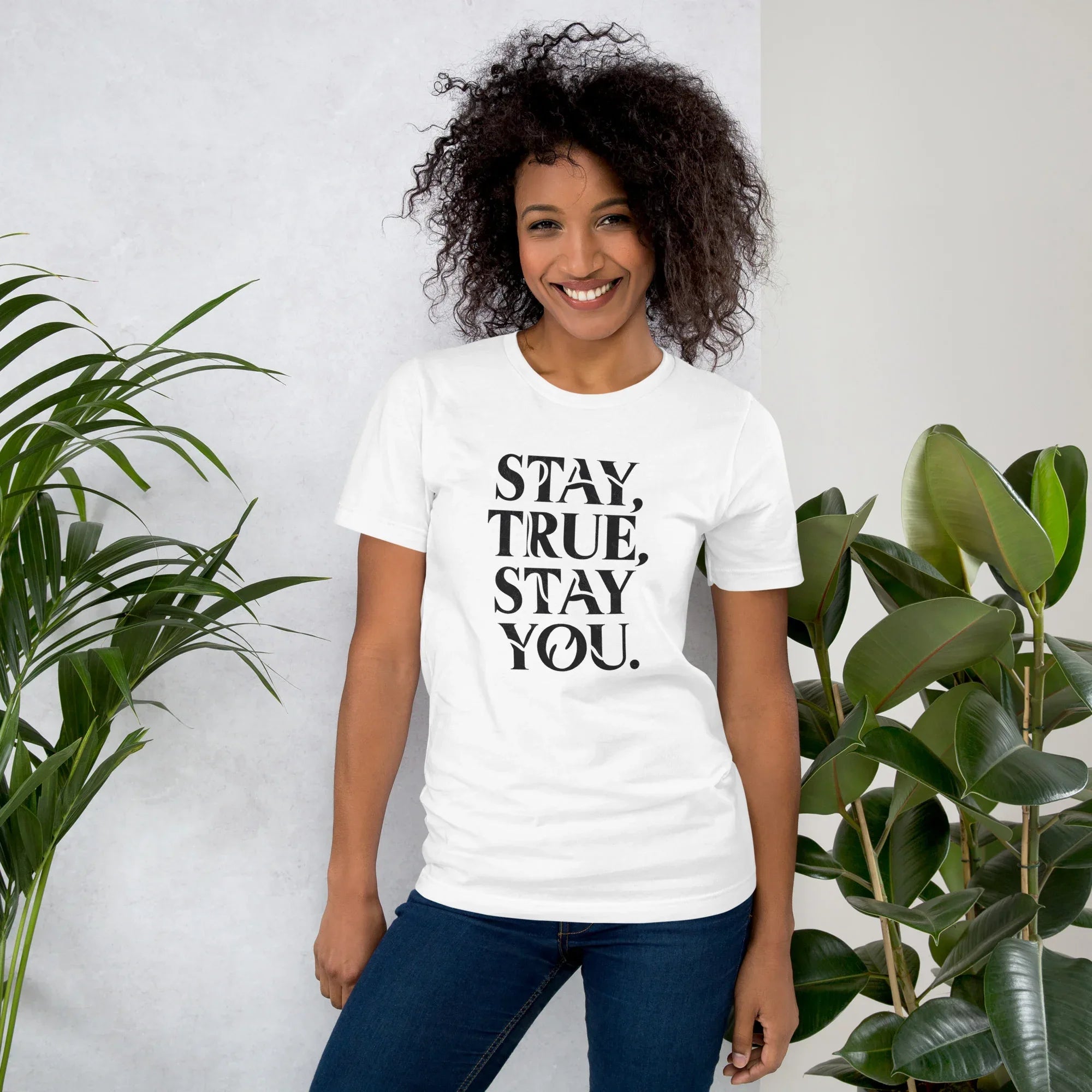 Women's T-Shirt | Stay True,Stay You. White Women's t-shirt AwRans Clothing unisex-staple-t-shirt-white-front-679a99935cba6