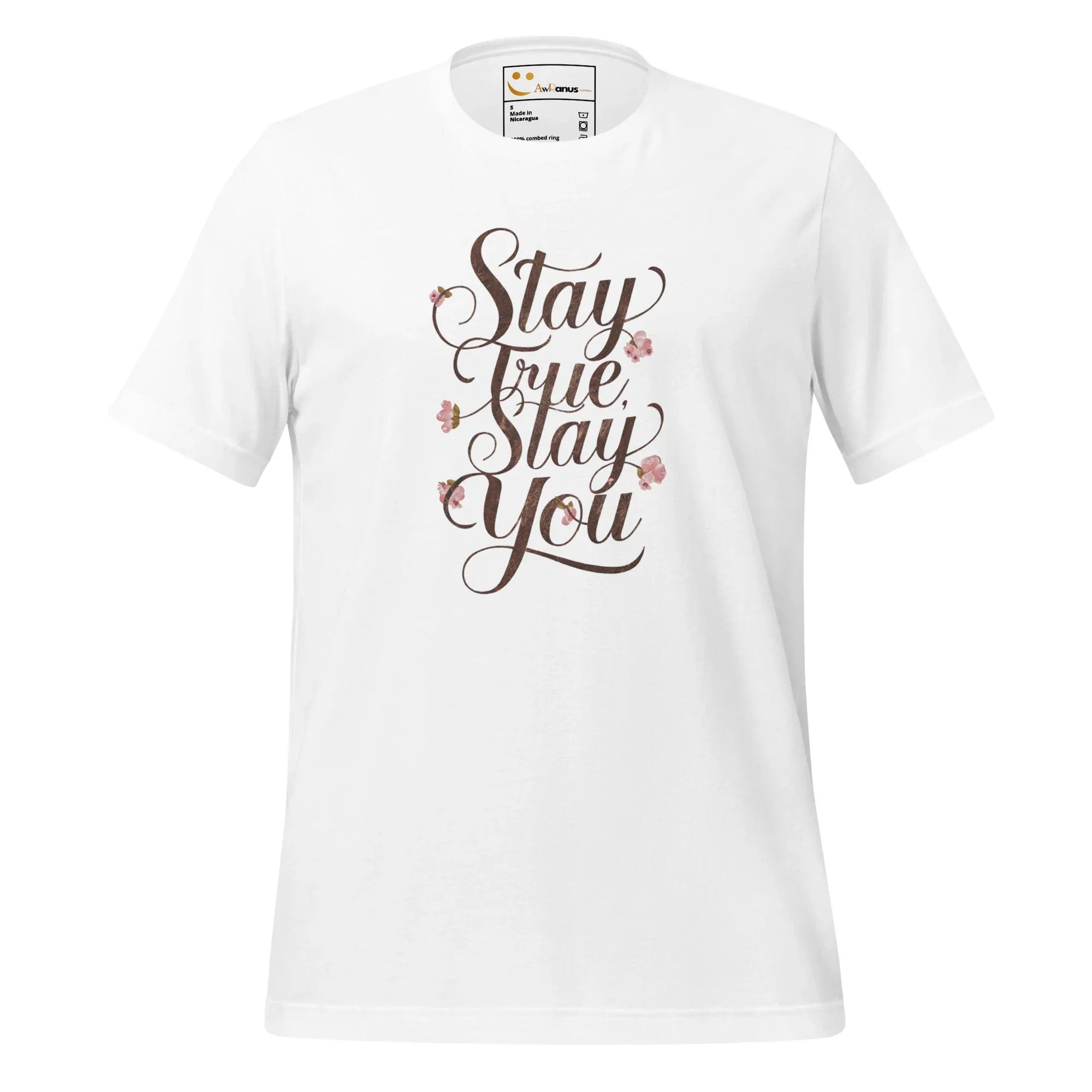 Women's T-Shirt | Stay True,Stay You. Women's t-shirt AwRans Clothing unisex-staple-t-shirt-white-front-679a9bf1dfaba