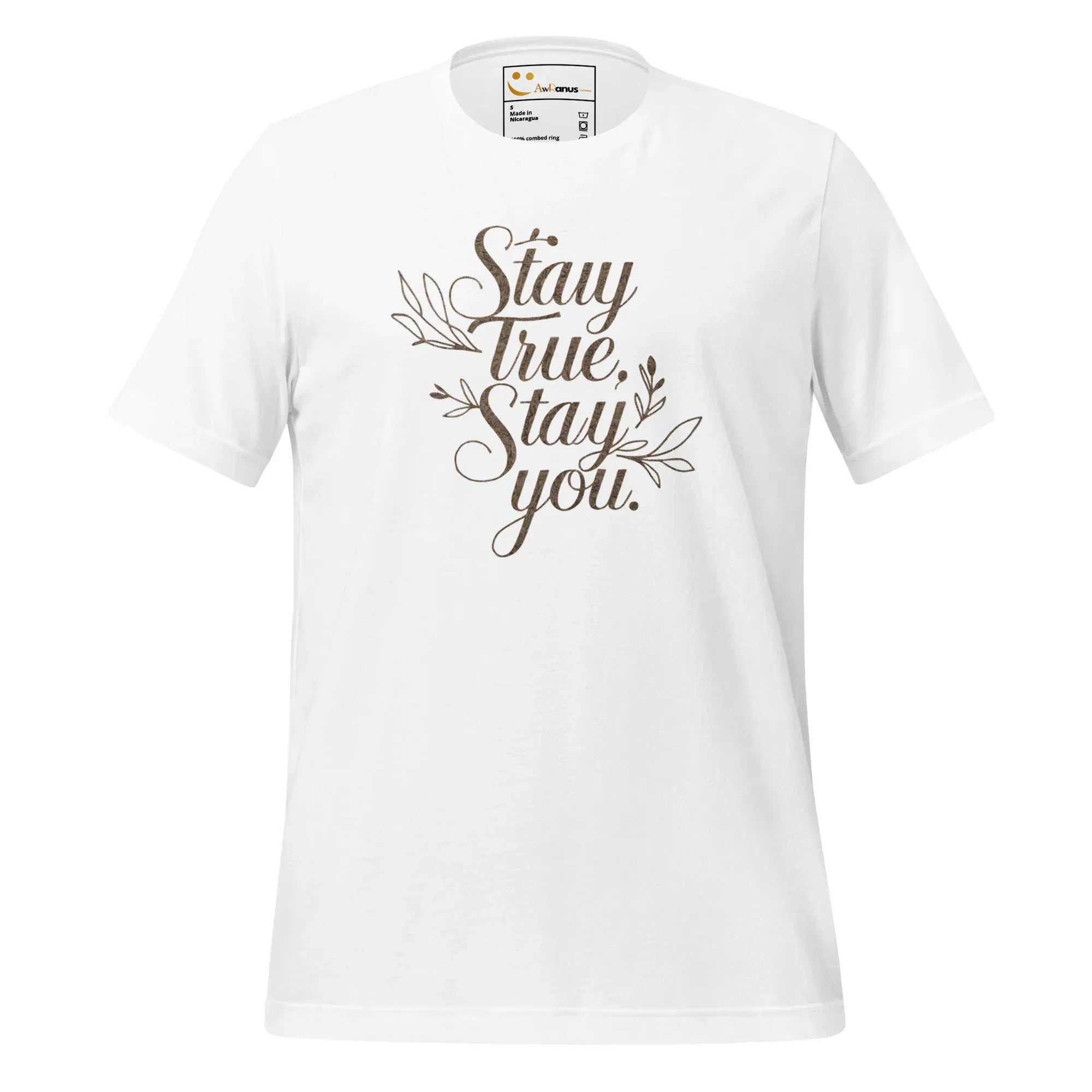 Women's T-Shirt | Stay True,Stay You. Women's t-shirt AwRans Clothing unisex-staple-t-shirt-white-front-679bbce11edc0
