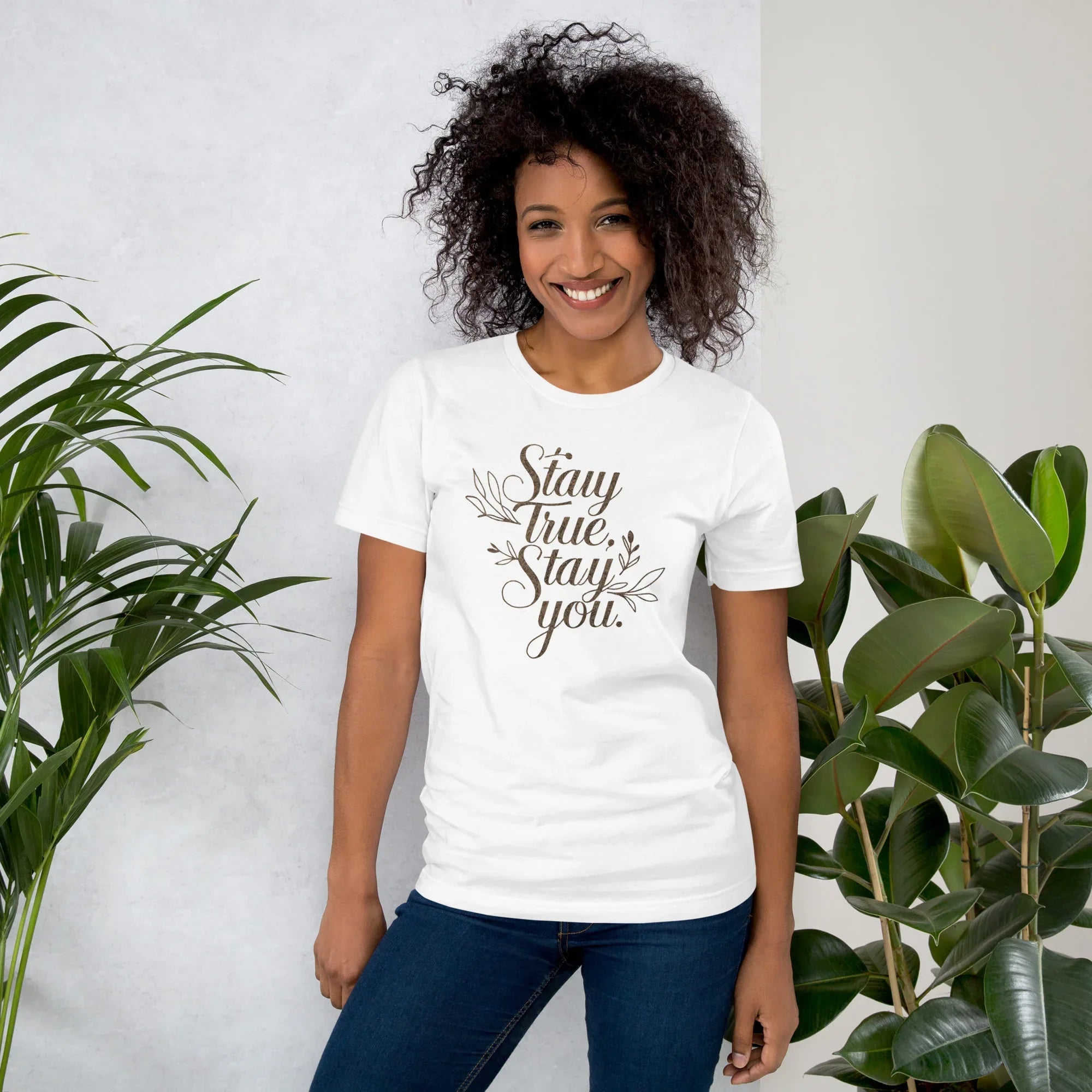 Women's T-Shirt | Stay True,Stay You. White Women's t-shirt AwRans Clothing unisex-staple-t-shirt-white-front-679bbce365883