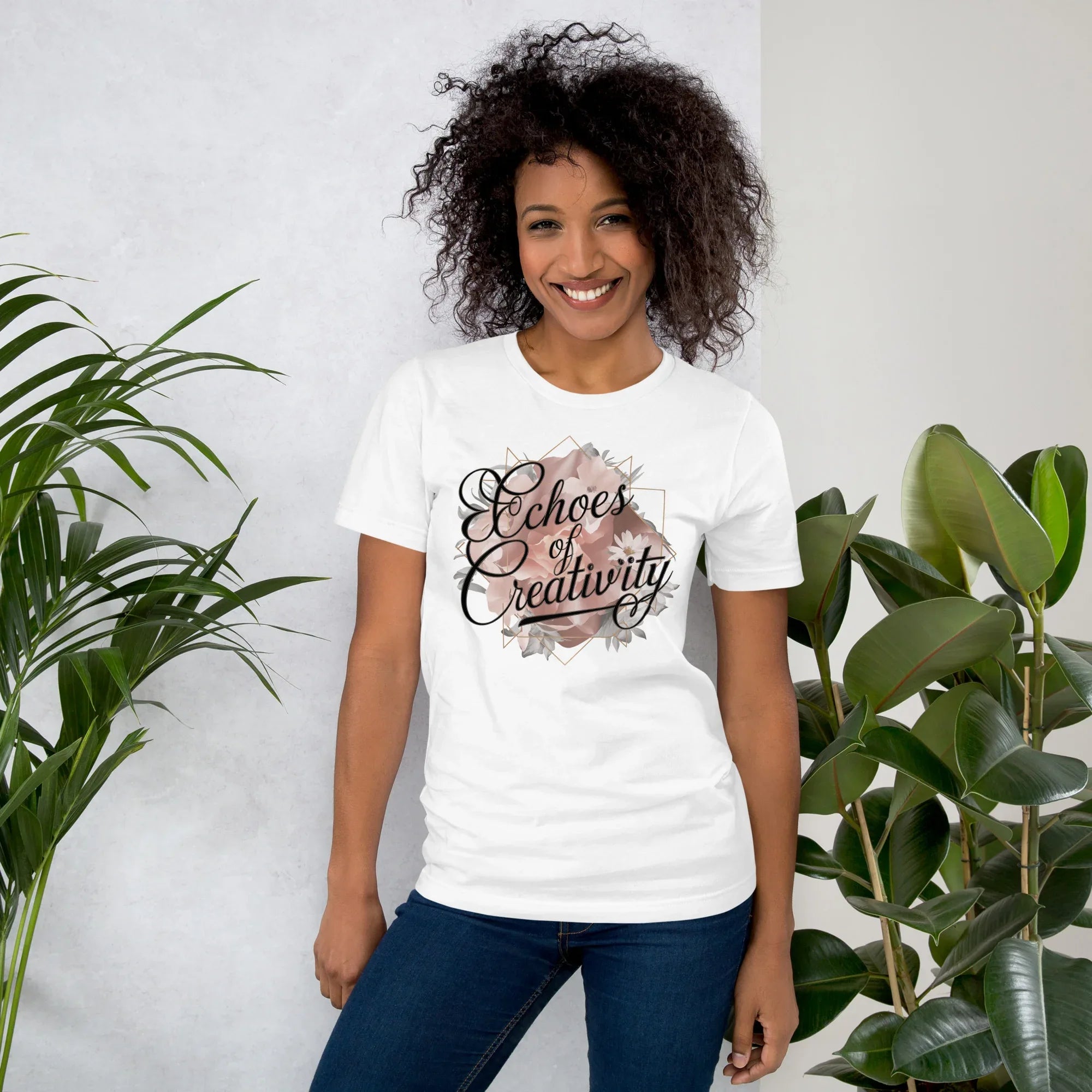 Women's T-Shirt | Echoes Of Creativity White Women's t-shirt AwRans Clothing unisex-staple-t-shirt-white-front-679bbee6c937c