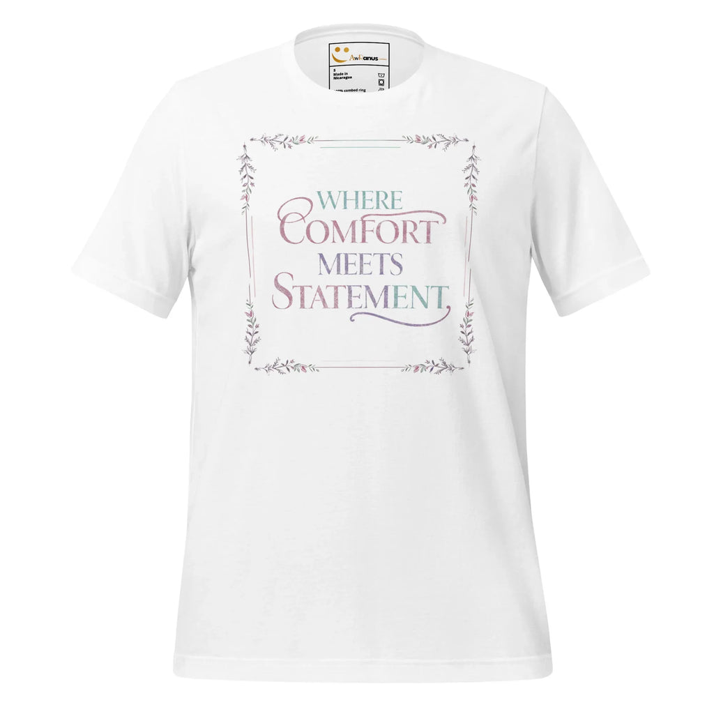 Women's T-Shirt | Where Comfort Meets Statement Women's t-shirt AwRans Clothing unisex-staple-t-shirt-white-front-679bdbf459032