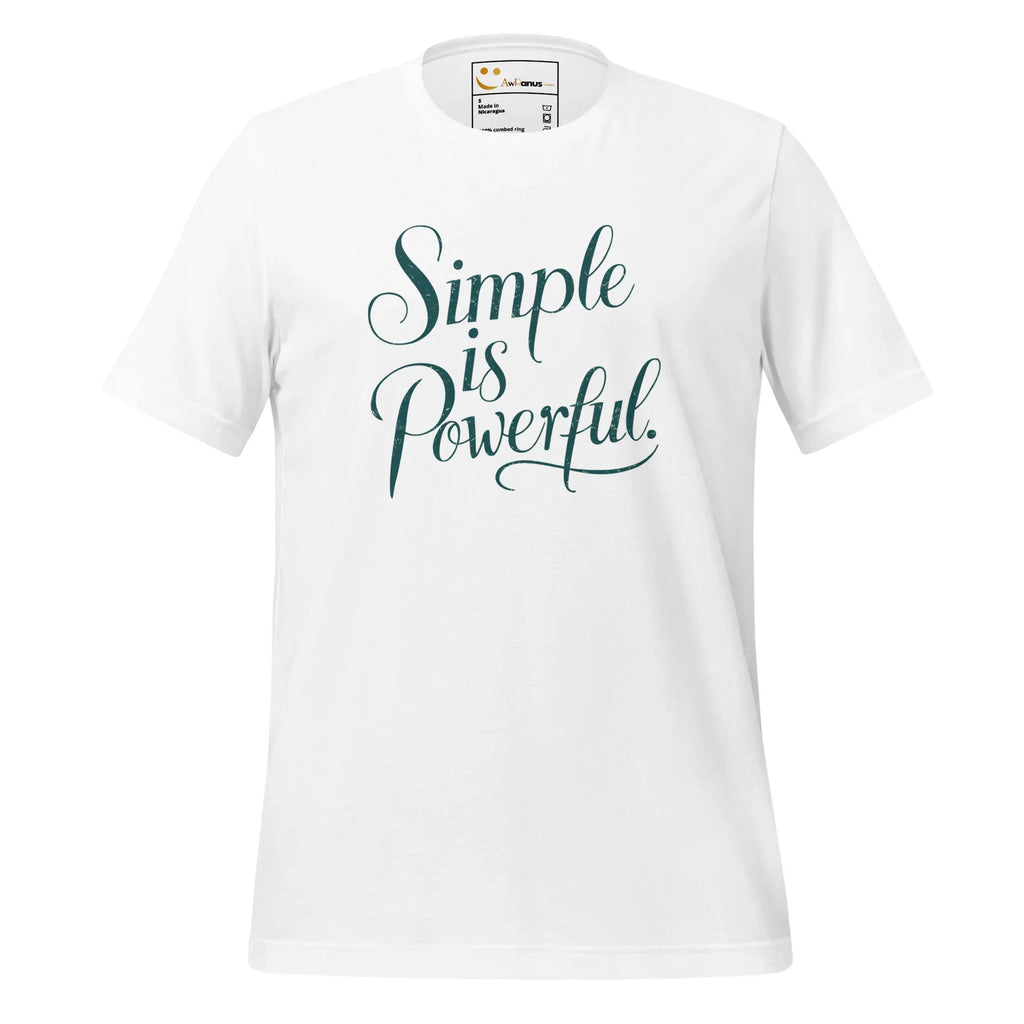 Women's T-Shirt | Simple Is Powerful Women's t-shirt AwRans Clothing unisex-staple-t-shirt-white-front-679bdccccbc82