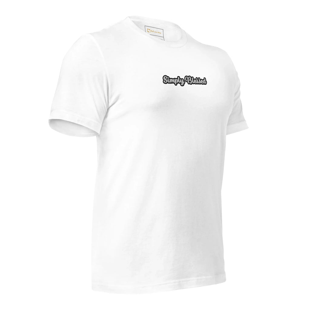Unisex | Simply Blessed T-Shirt t-shirt AwRans Clothing unisex-staple-t-shirt-white-right-front-6749edcf7bcb9