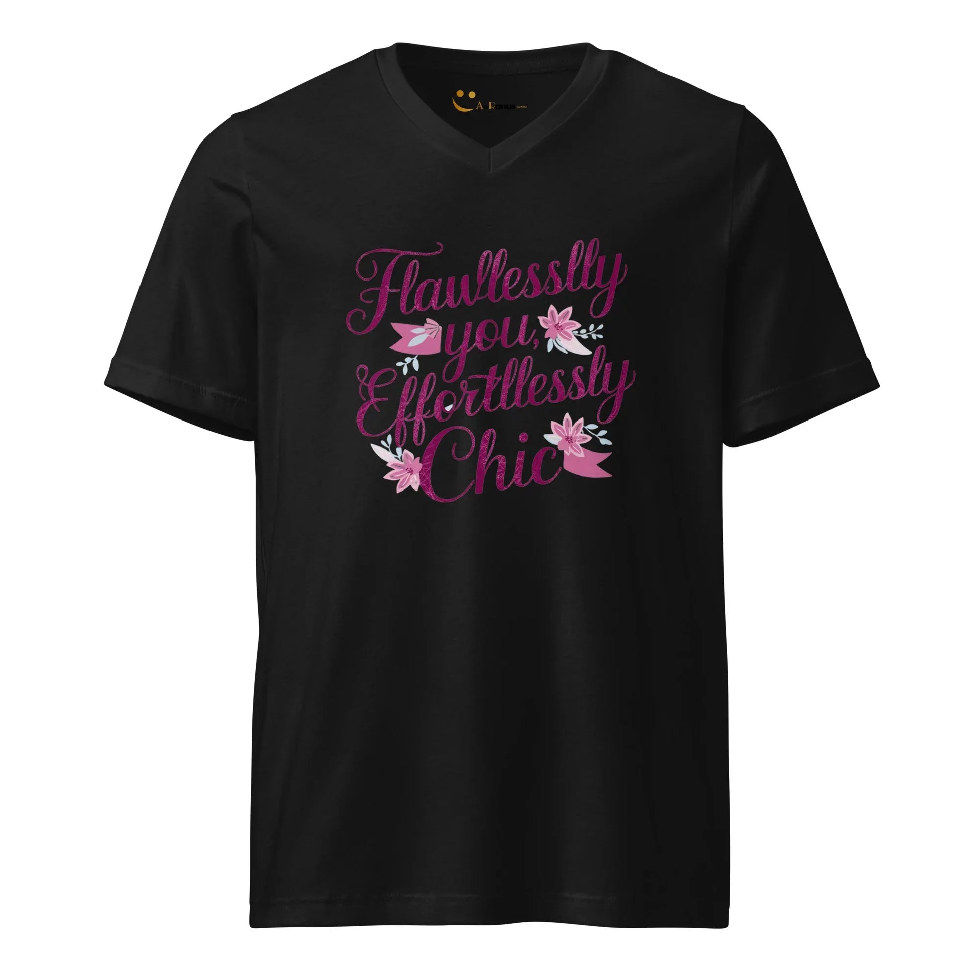 Women's Short Sleeve V-Neck T-Shirt | Flawlessly You,Effortlessly Chic - AwRans Clothing