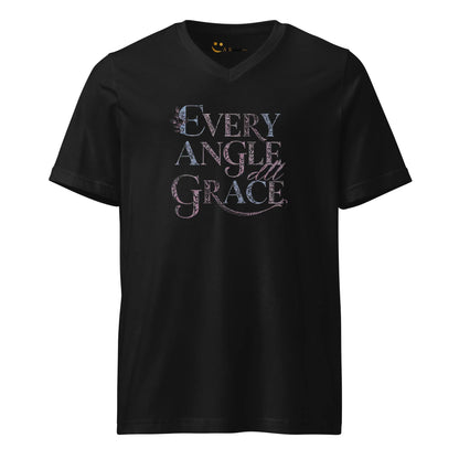 Women's Short Sleeve V-Neck T-Shirt | Every Angle,All Grace - AwRans Clothing