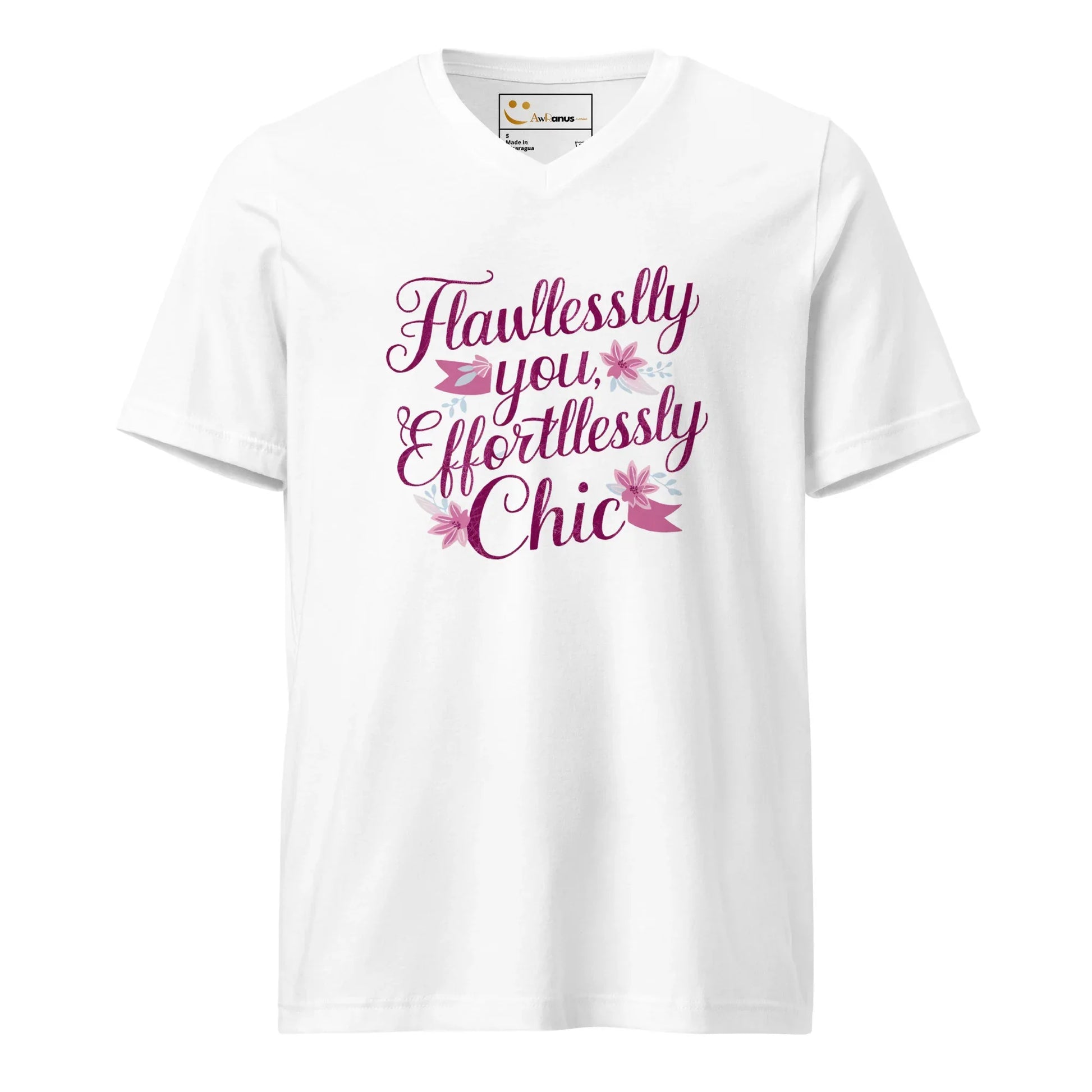 Women's Short Sleeve V-Neck T-Shirt | Flawlessly You,Effortlessly Chic - AwRans Clothing