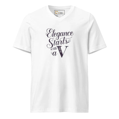 Women's Short Sleeve V-Neck T-Shirt | Elegance Start With A V - AwRans Clothing