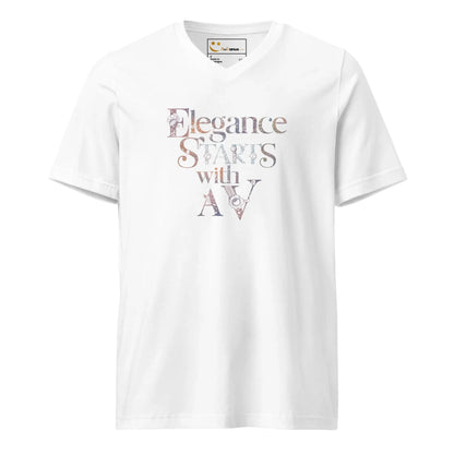 Women's Short Sleeve V-Neck T-Shirt | Elegance Start With A V - AwRans Clothing