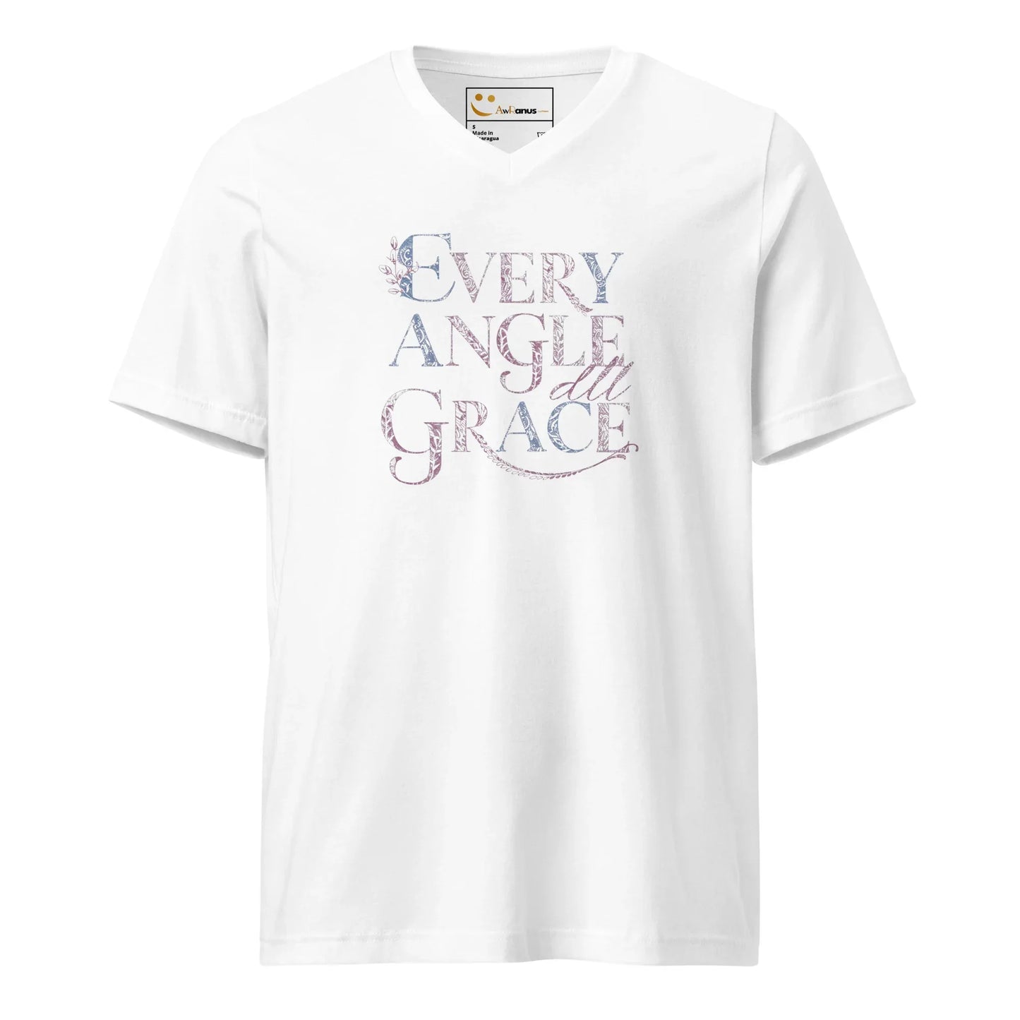 Women's Short Sleeve V-Neck T-Shirt | Every Angle,All Grace - AwRans Clothing