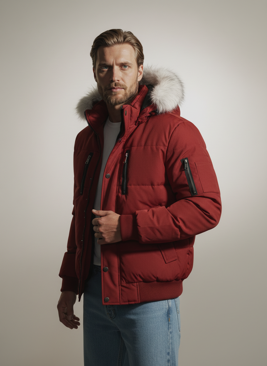 Arctic Faux Fur Hooded Bomber