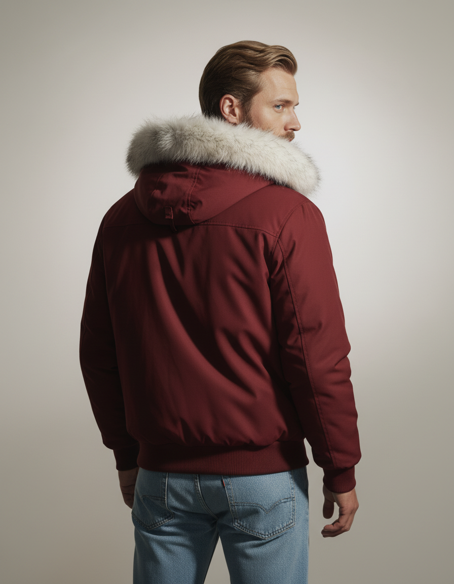 Arctic Faux Fur Hooded Bomber