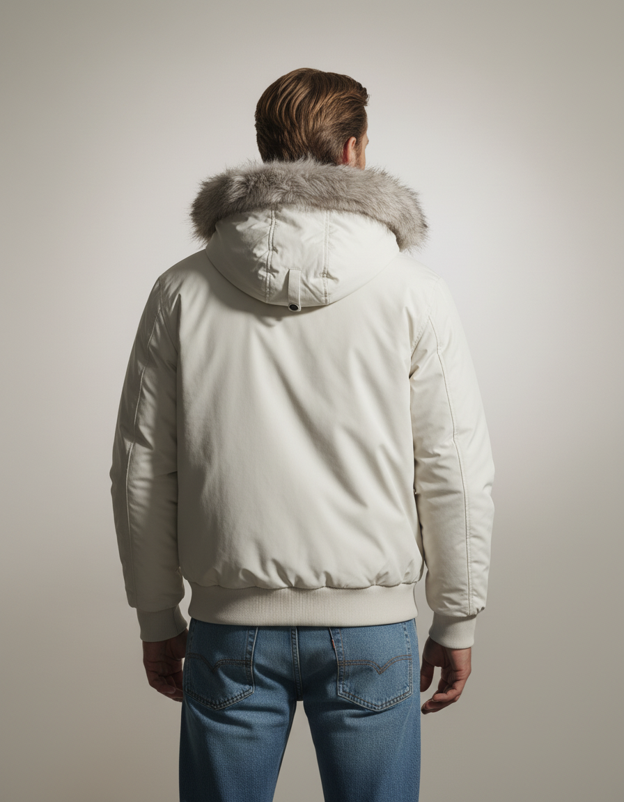 Arctic Faux Fur Hooded Bomber