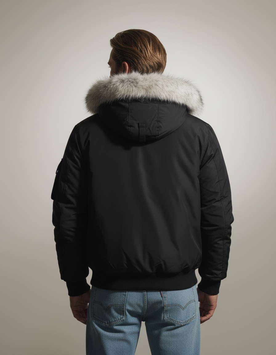 Arctic Faux Fur Hooded Bomber