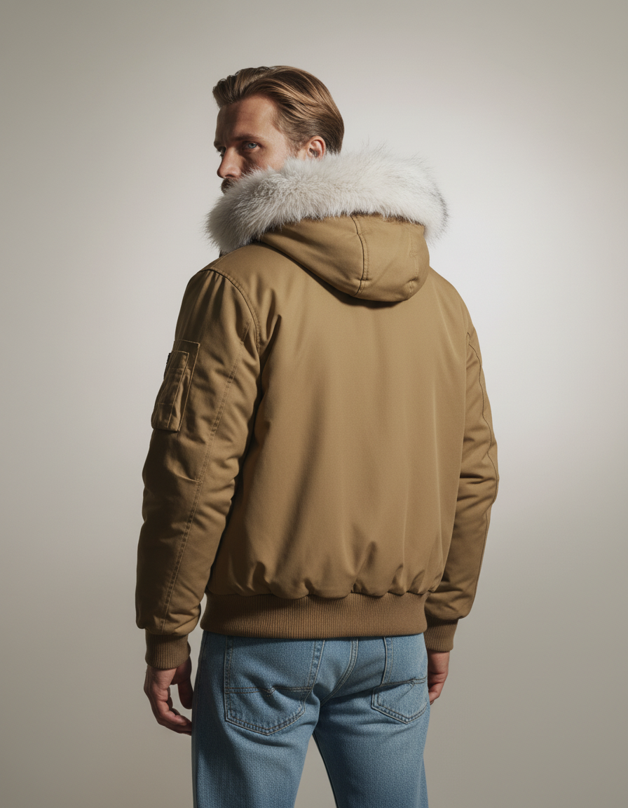 Arctic Faux Fur Hooded Bomber
