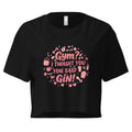 Women’s Crop Top | Gym? I Thought You Said Gin! Black Crop Tops AwRans Clothing womens-crop-top-black-front-67c0cb4f729c8