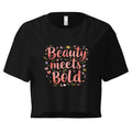 Women’s Crop Top | Beauty Meets Bold Black Crop Tops AwRans Clothing womens-crop-top-black-front-67c0d10783e29