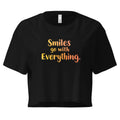 Women’s Crop Top | Smiles Go With Everything. Black Crop Tops AwRans Clothing womens-crop-top-black-front-67c0d4879da62
