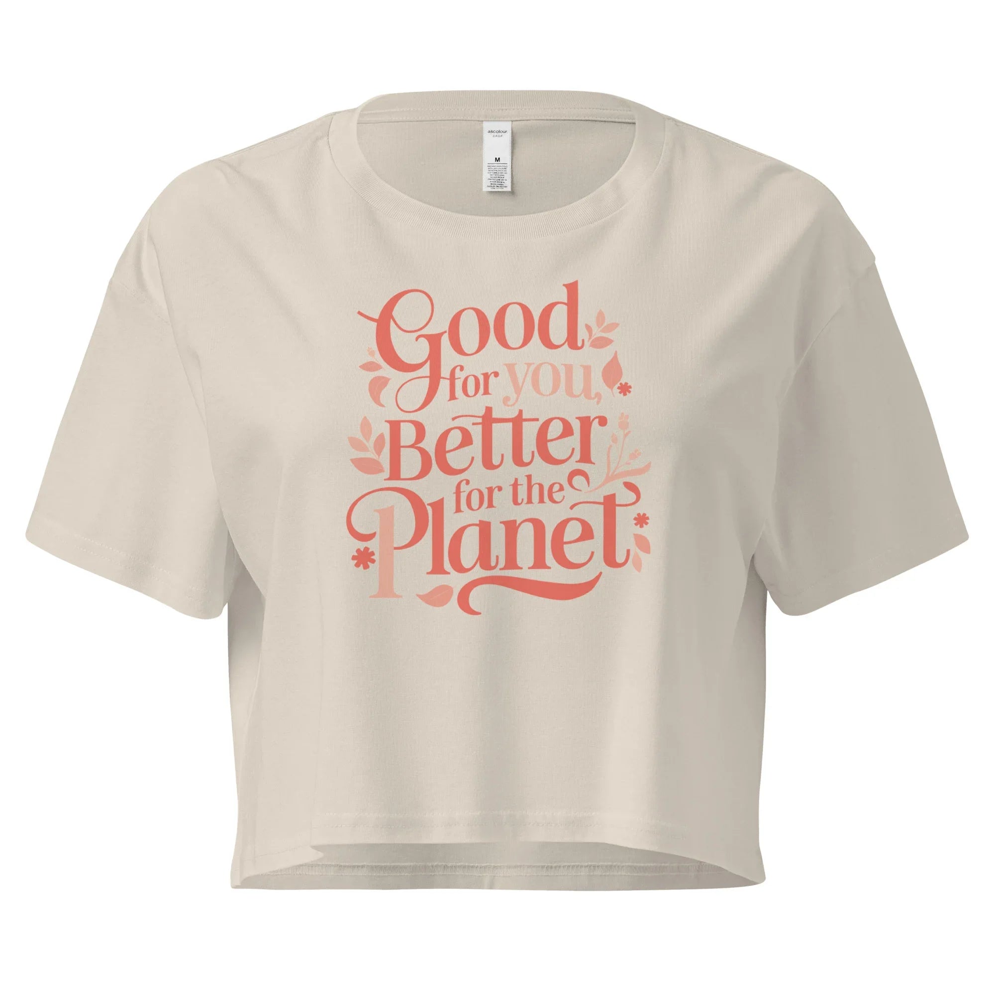 Women’s Crop Top | Good For You,Better For The Planet Crop Tops AwRans Clothing womens-crop-top-bone-front-67be1460376db