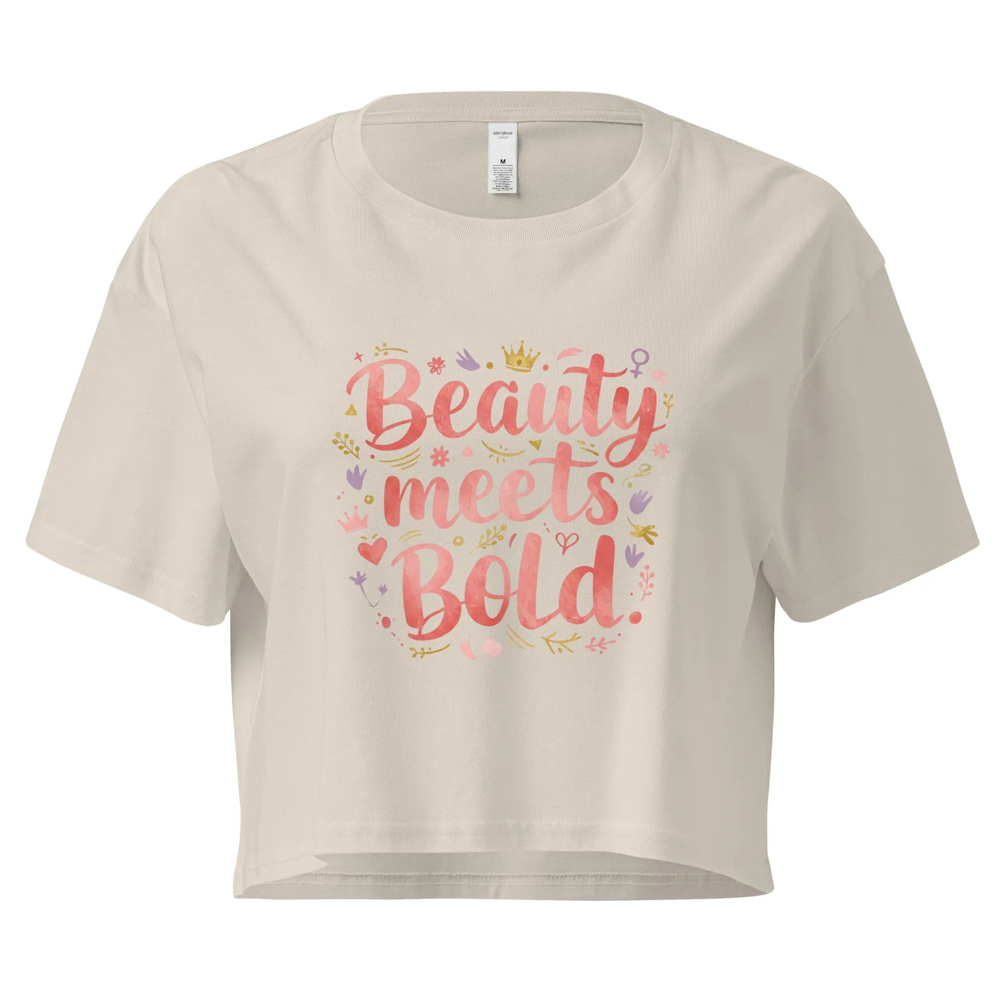 Women’s Crop Top | Beauty Meets Bold Bone Crop Tops AwRans Clothing womens-crop-top-bone-front-67c0d10793035