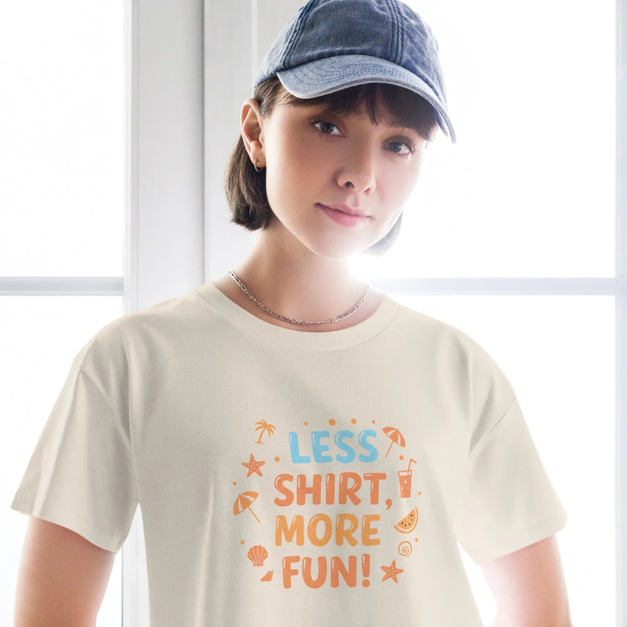 Women’s Crop Top | Less Shirt More Fun! Crop Tops AwRans Clothing womens-crop-top-bone-front-67c0d241dd7e3
