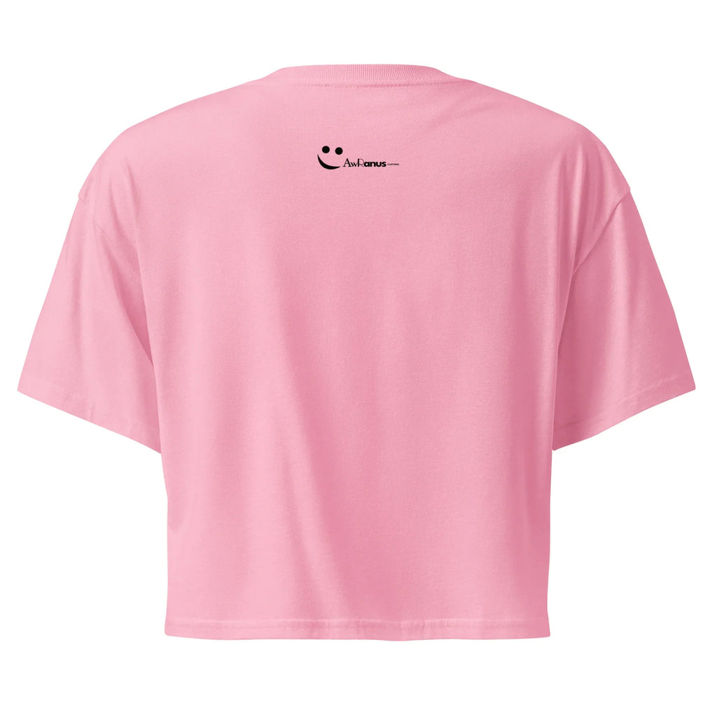 Women’s Crop Top | Beauty Meets Bold Crop Tops AwRans Clothing womens-crop-top-bubblegum-back-67c0cc0ab4bdd