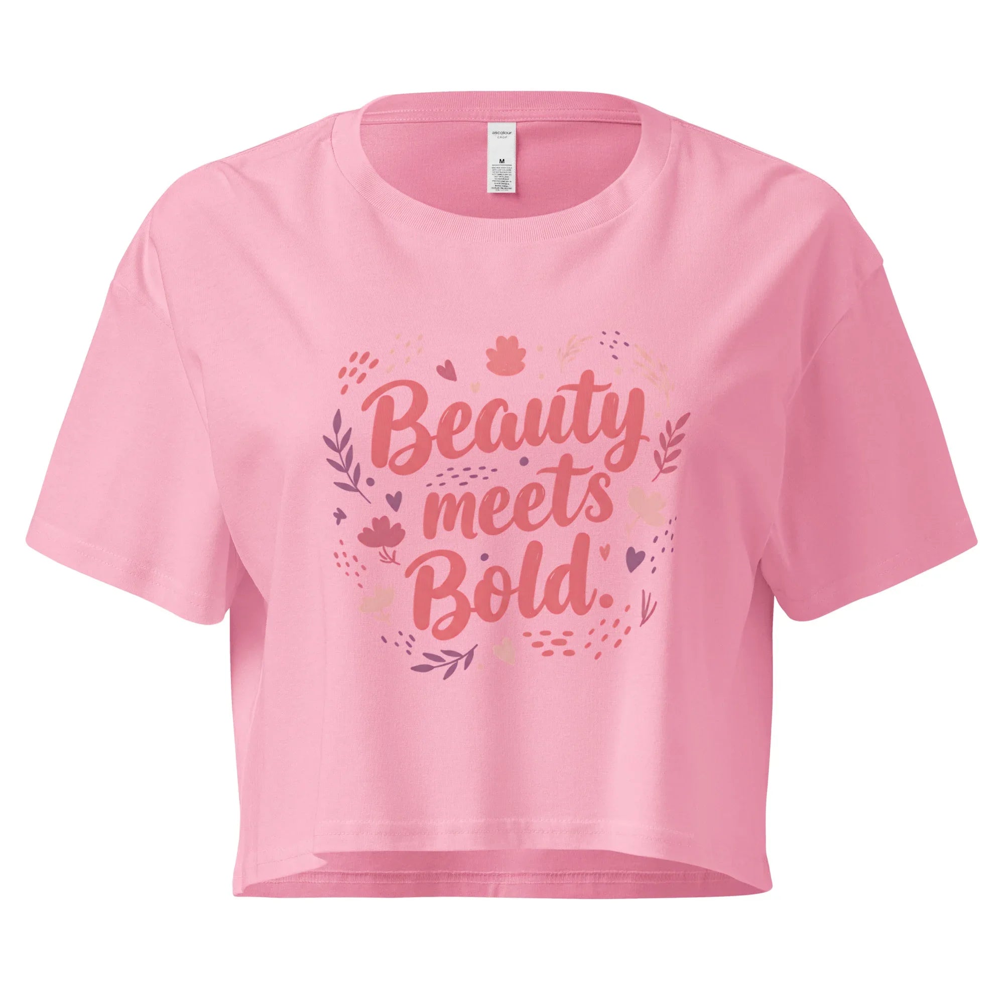 Women’s Crop Top | Beauty Meets Bold Bubblegum Crop Tops AwRans Clothing womens-crop-top-bubblegum-front-67c0cc0ab45cc
