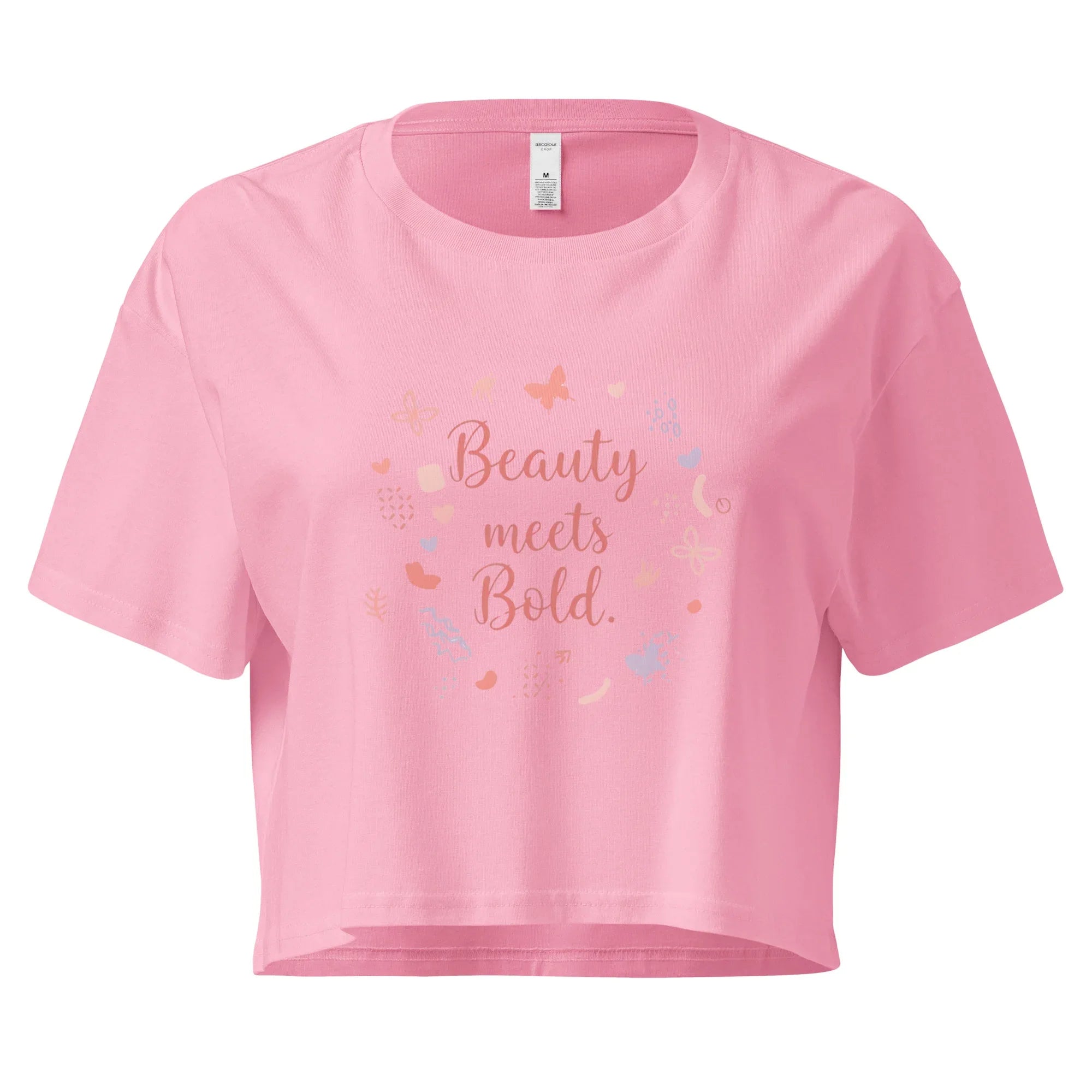 Women’s Crop Top | Beauty Meets Bold Bubblegum Crop Tops AwRans Clothing womens-crop-top-bubblegum-front-67c0cdefaff31