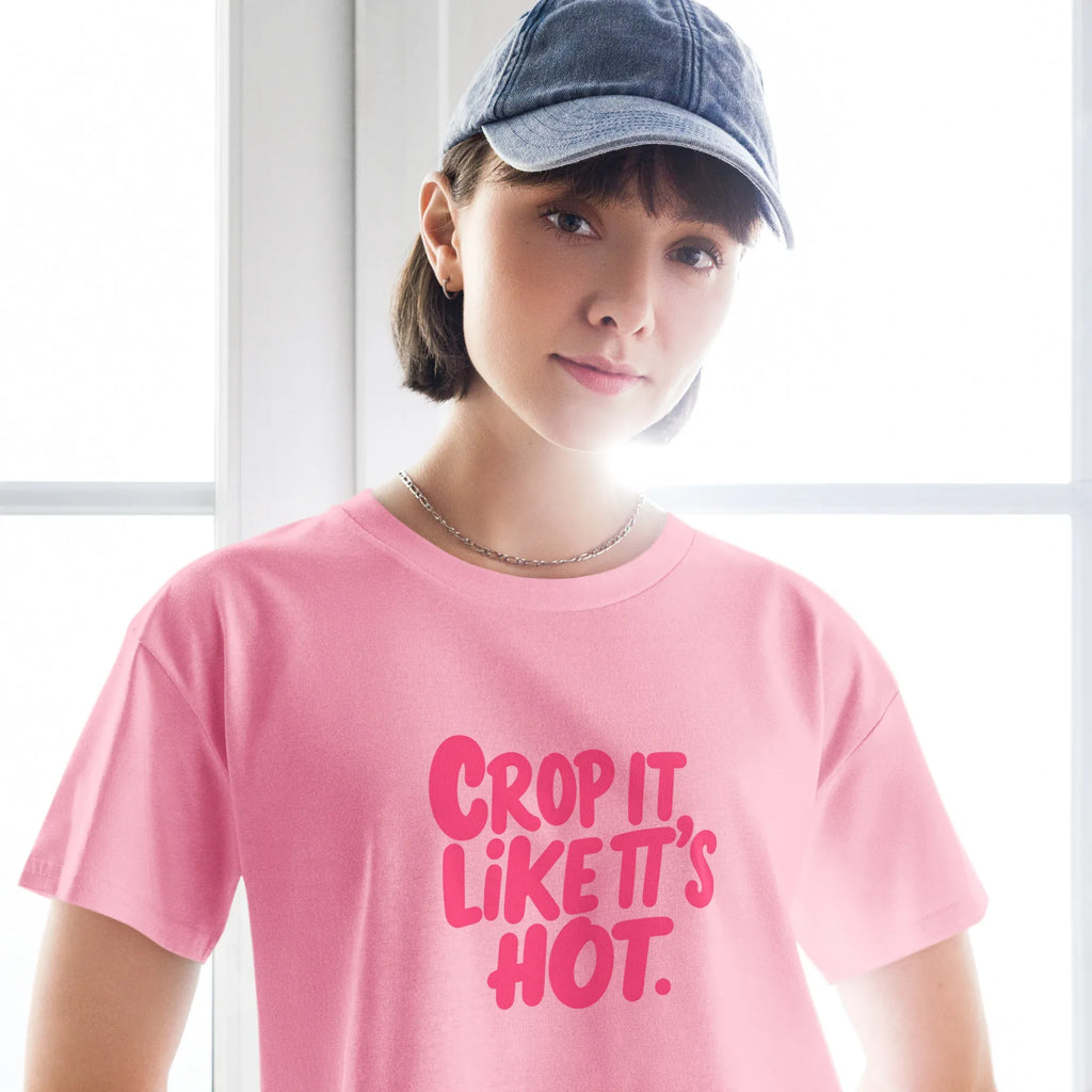 Women’s Crop Top | Crop It Like It's Hot. Crop Tops AwRans Clothing womens-crop-top-bubblegum-front-67c0ce8139594