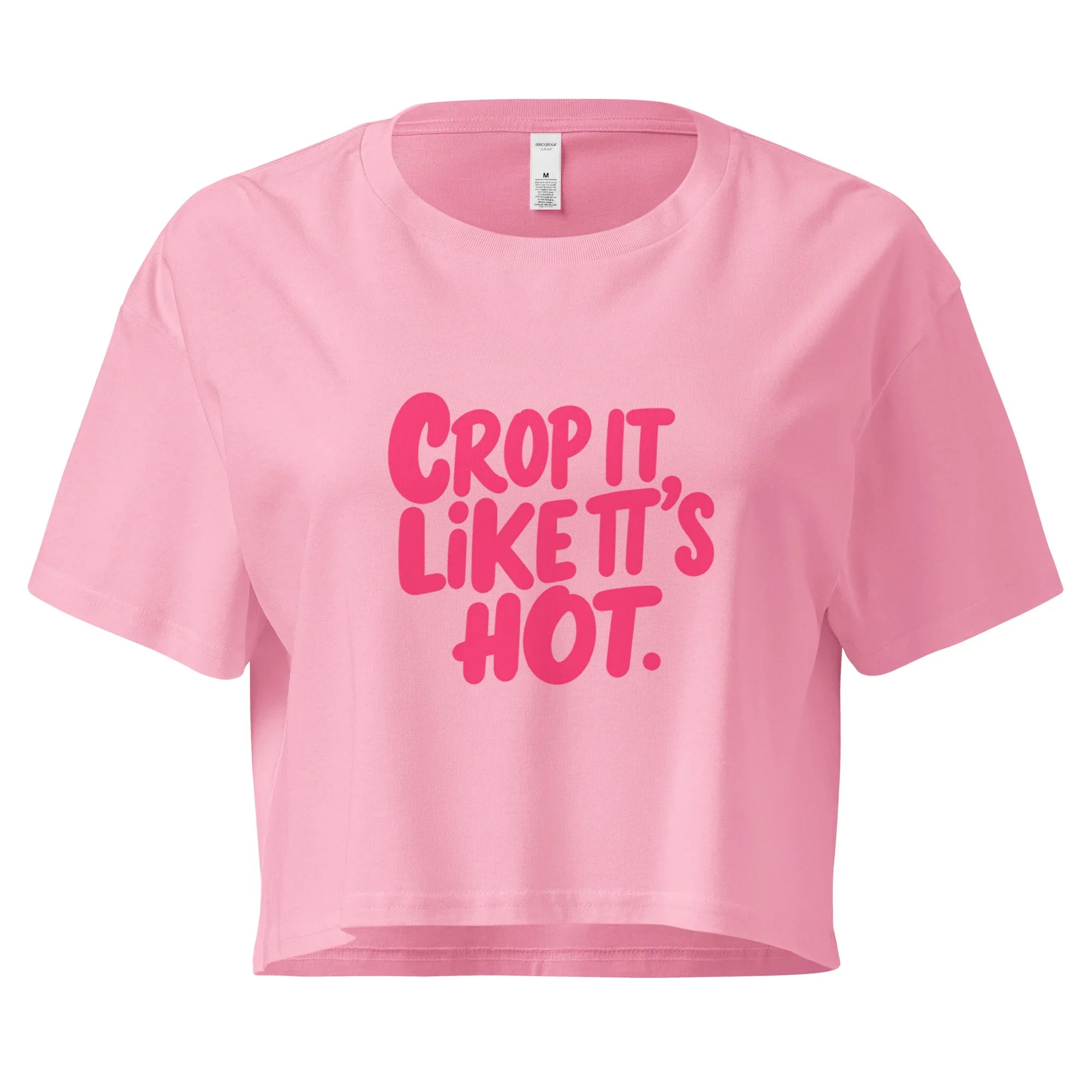 Women’s Crop Top | Crop It Like It's Hot. Bubblegum Crop Tops AwRans Clothing womens-crop-top-bubblegum-front-67c0ce8146534