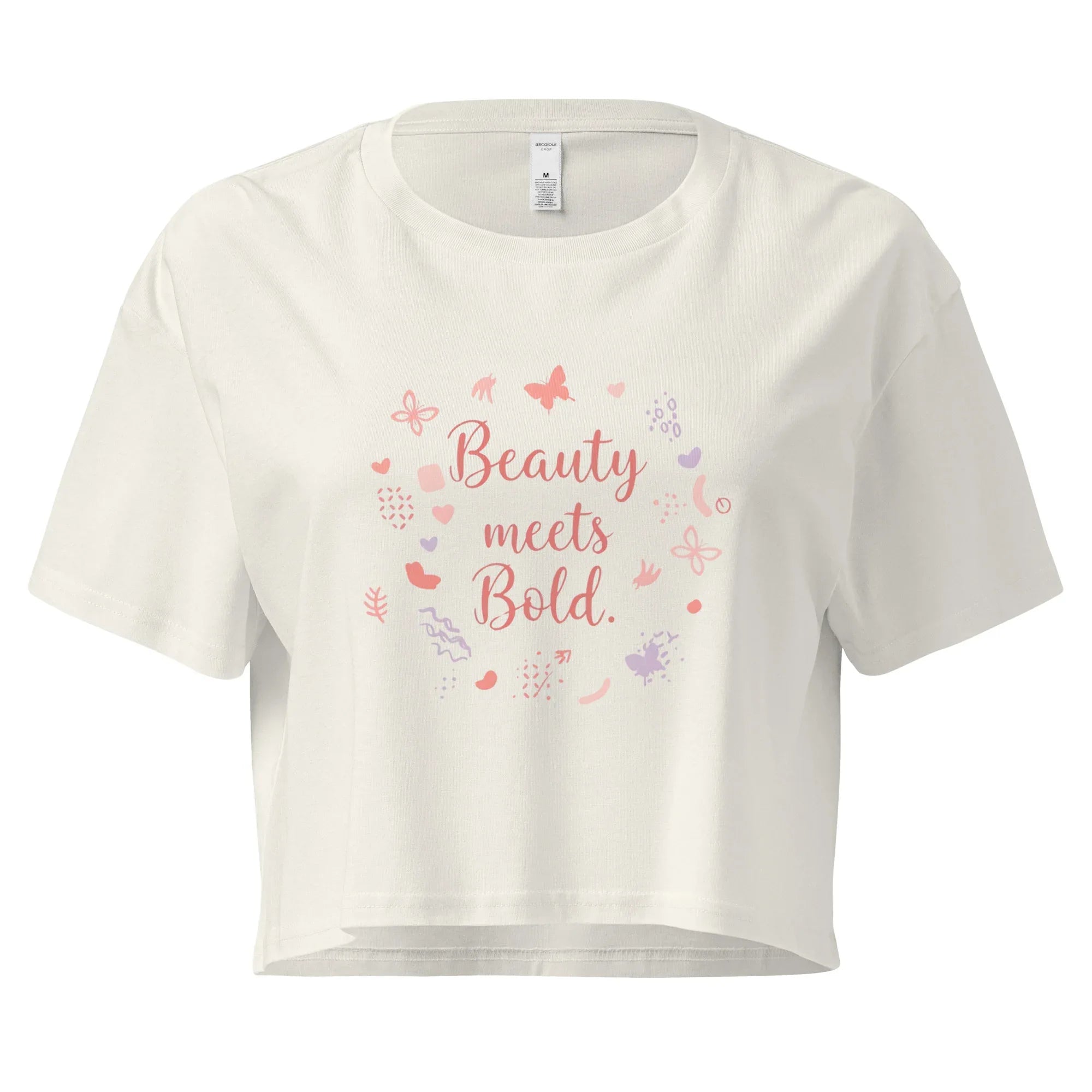 Women’s Crop Top | Beauty Meets Bold Ecru Crop Tops AwRans Clothing womens-crop-top-ecru-front-67c0cdefb6046