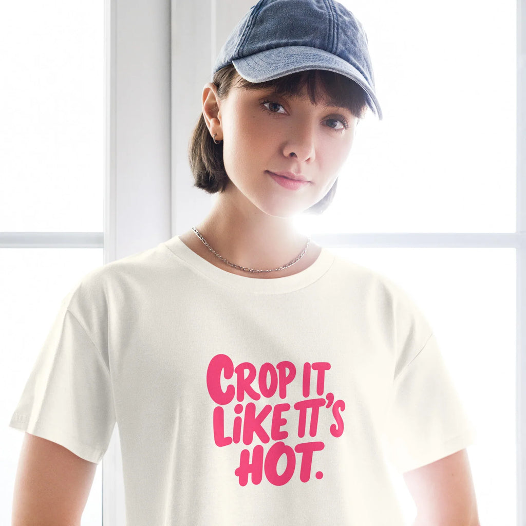 Women’s Crop Top | Crop It Like It's Hot. Crop Tops AwRans Clothing womens-crop-top-ecru-front-67c0ce8141bda