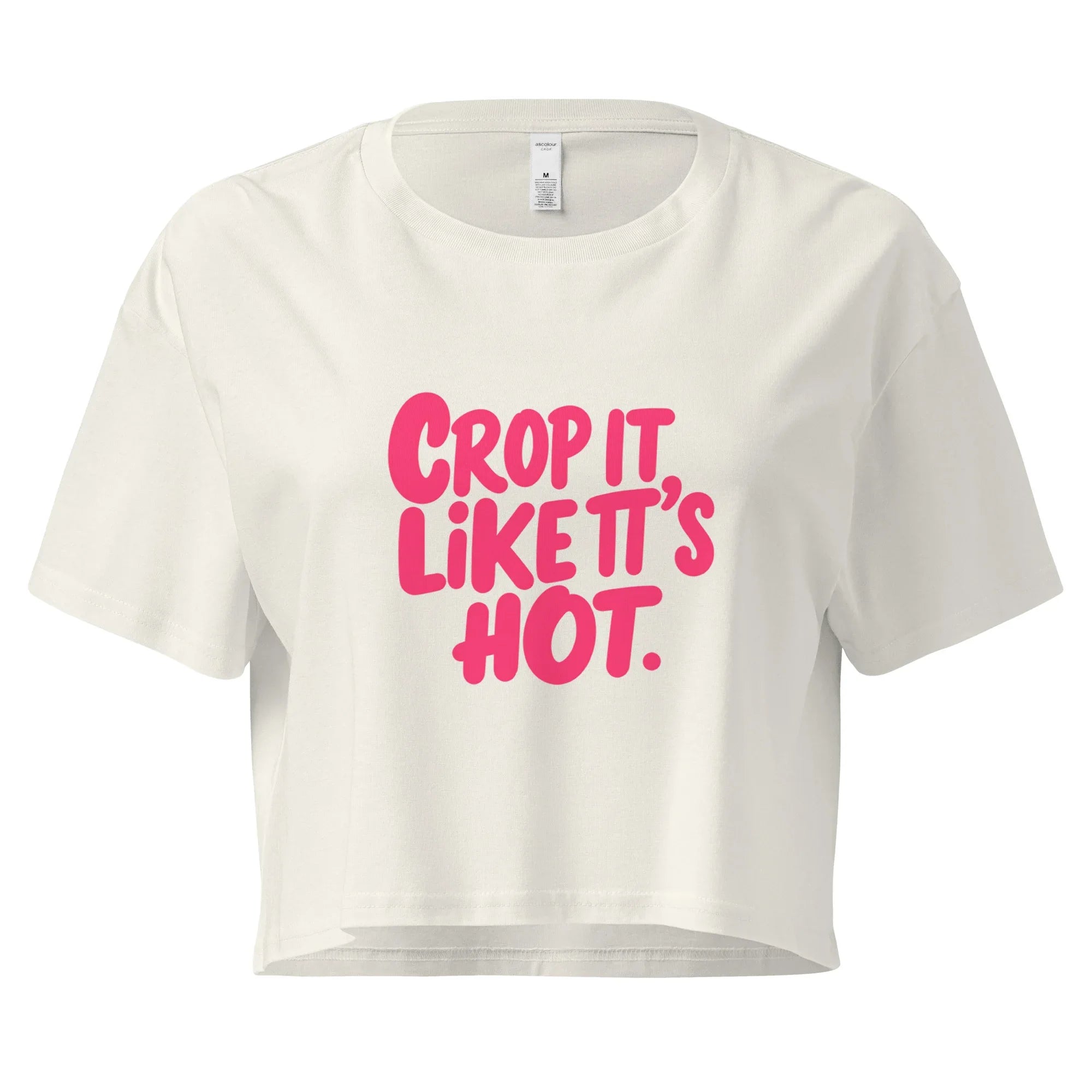 Women’s Crop Top | Crop It Like It's Hot. Ecru Crop Tops AwRans Clothing womens-crop-top-ecru-front-67c0ce814d8f1