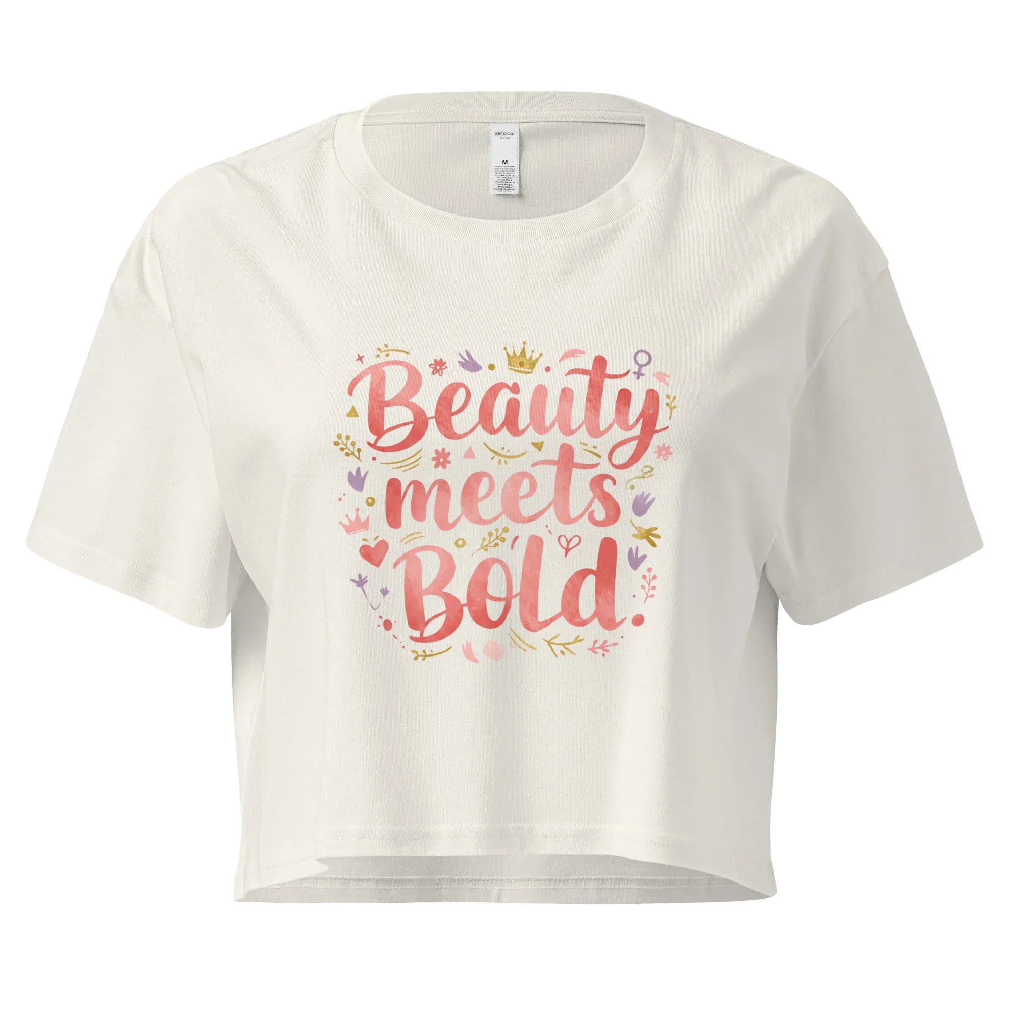 Women’s Crop Top | Beauty Meets Bold Ecru Crop Tops AwRans Clothing womens-crop-top-ecru-front-67c0d107975e9