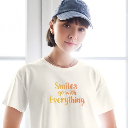 Women’s Crop Top | Smiles Go With Everything. - AwRans Clothing
