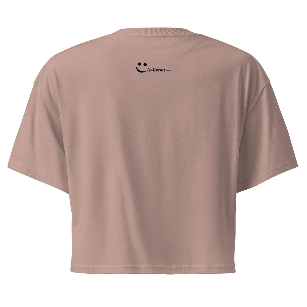 Women’s Crop Top | Smiles Go With Everything. Crop Tops AwRans Clothing womens-crop-top-hazy-pink-back-67c0d487abe15
